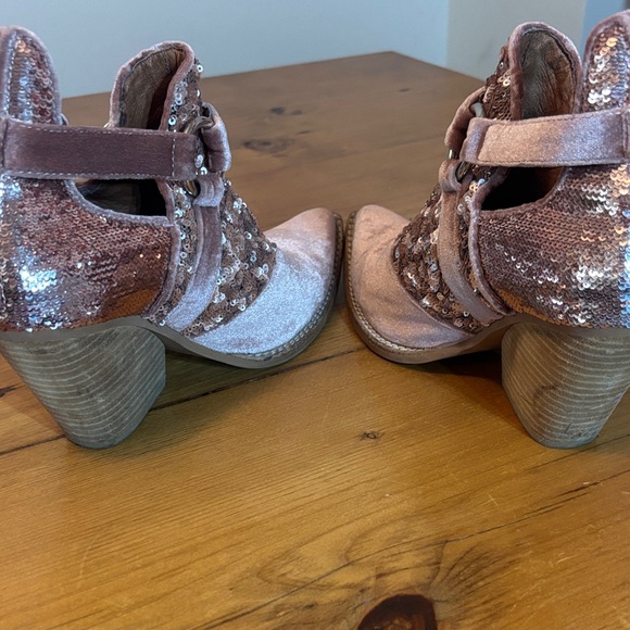 Free People and Jeffrey Campbell Pink Sequin Heeled Boots - Picture 6 of 12